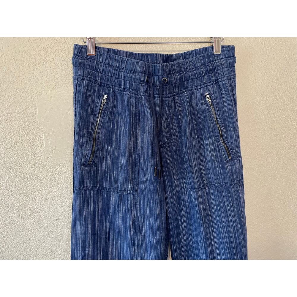 Athleta Athleisure Boho Draw String Waistband Wide Leg Soft Pants Navy Blue Sz 2 - Picture 7 of 10